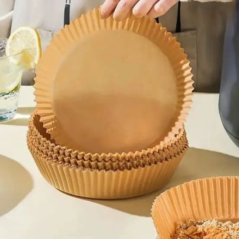 Brown Silicone Coated Round Air Fryer Disposable Parchment Paper Liner Cooking Baking Paper Special Paper for Air Fryer - BEIJING MUGU TECHNOLOGY CO., LTD. - China