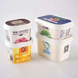 Rectangular/Square Printed Frozen Paper Ice Cream Containers with Lids and Spoons for Freezer - Shanghai Sunkea Import & Export Co., Ltd. - China