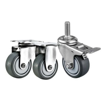 1 5 2 Light Duty Small TPR Stainless Steel Wheels Caster Anti Rust Rubber Castor - Foshan Michwheel Hardware Products Co., Ltd. - China