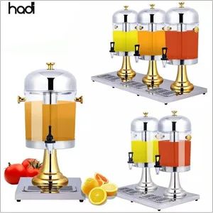 Other Hotel Buffet Juice Dispenser Commercial Single 2 Tanks 3 Tanks Use Plastic Tap Juice Gold Plated Cold Drink Beverage Fruit Juicer Dispenser for Catering - GUANGZHOU HADI CATERING WARE CO., LTD - China