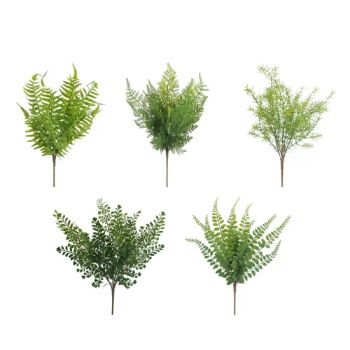 Bulk Artificial Plants Plastic Fern Leaves Greenery Grass Plant Faux Fern Plant Bundle - Shenzhen Fayfun Crafts Co., Ltd. - China