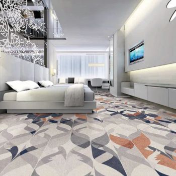 Custom Geometric Nylon Printed Wall-to-Wall Carpets for Hotel Guest Room Halls Corridor Commercial - Hefei Dongfang Qifu Carpet Co., Ltd. - China