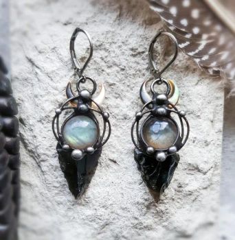 Witchcraft Black Arrow Labrador Pearl Earrings - Guangzhou Wangjia Leatherware Co., Ltd. - China