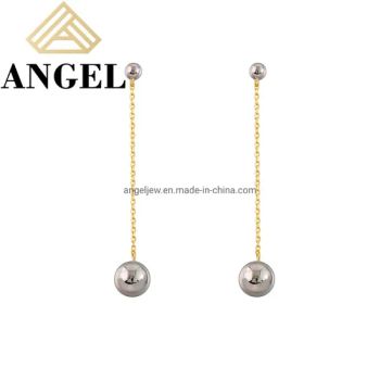 Fashion High Quality S925 Sterling Silver Creative Ball Design Chain Elegant Earrings - Guangzhou Angel jewellery co.,ltd - China