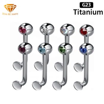 Wholesale ASTM F136 G23 Titanium Body Jewelry Piercing Single Gemstone Titanium Piercing Tp1930 - Shenzhen ShineMe Jewelry Co., Ltd. - China