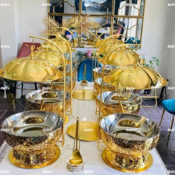 Gold Hanger Lid Commercial Decoration Table Setting Buffet Catering Stove Chaffing Dishes Fancy Hanging Other Hotel & Restaurant Supplies Chafing Dish - Guangzhou Ruitu Co., Ltd. - China