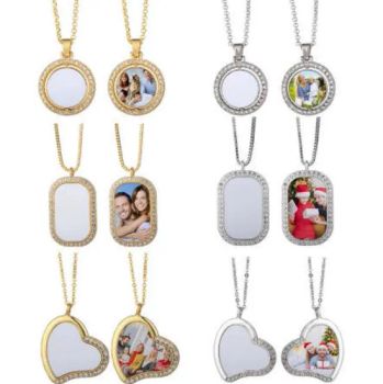 Heart-Shaped and Rectangular Dye-Sublimated Diamond Blank Necklaces - Ningbo General Union Co., Ltd - China