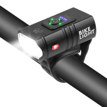 Power Displaying USB Rechargeable Black Bicycle Light Waterproof 6 Modes Bike LED Light - Shanghai Lanyou Lighting Co., Ltd. - China