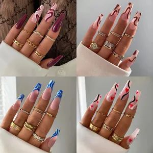 Glamorous French Glitter Press-on Nails for Stunning Looks Origin China Trademark OEM Model NO. ND-247 Pre-Designed Yes Material - Pingxiang Yoken Import & Export Trading Co., Ltd. - China