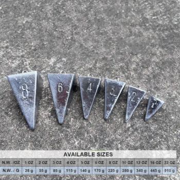 Pyramid Shaped Fishing Lead Sinkers Fishing Weight Sinkers Size Middle Model NO. JZTX Weight 30g-455g Service OEM ODM HS Code 95079000 - Guang Dong Yong Huang Leisure Products Co., Ltd. - China
