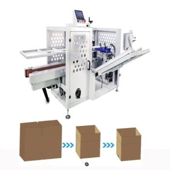 Automatic Carton Box Case Tray Erector Unpacking Opening Machine by Tapping Roll, Carton Case Bottom Forming and Tapping Packaging Packing Machine - Anhui Hengkang Machinery Manufacture Co., Ltd. - China