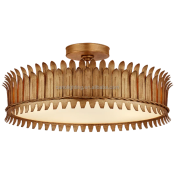 Large Round Hanging Lamp Low Ceilings Modern Glass Brass Chandelier Pendant Light - Jiangmen Hengzhi Lighting Co., Ltd. - China
