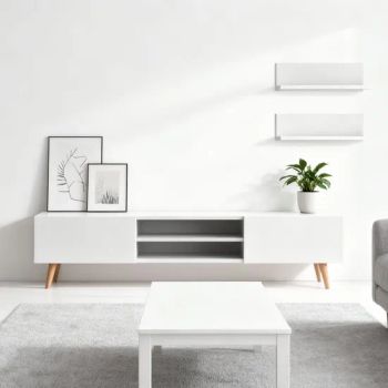 Gray/White Elegant TV Stand Simplessmall Apartment Wall Storage Compartment - QingdaoFengzho Home Furnishing Co.,Ltd. - China