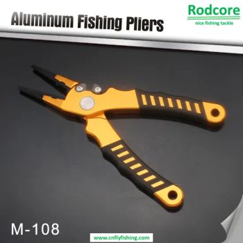 Aluminium Fishing Pliers with Tungsten Carbide Cutters Brand OEM Size 19cm Origin China Trademark OEM Model NO. m108 Use Place - Ningbo Rodcore International Co., Ltd. - China