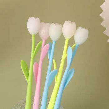 0.5mm Colorful Tulip Gel Pens Perfect for Unique Gifts Usage Office & School Pen, Promotional Pen, Business Gift Logo Printing With Logo Printing - Heleyou Cultural and Creative(Wuxi) Co., Ltd. - China