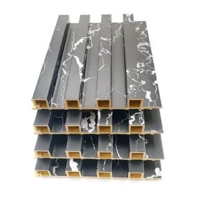 Wooden Grained Fluted Indoor Decor Wall Panel WPC Wall Panel for Decoration Marble Looking Cladding - Foshan Yunjian Decoration Materials Co., Ltd - China