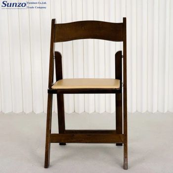Black Padded Folding Chairs Wooden Garden Wimbledon Chairs for Party Event - Weifang Sunzo Trade Company - China