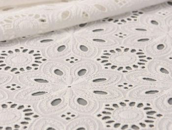 COTTON EMBROIDERY FABRICS Gsm 80 Width 58 Inches Color White Bleached Fabric Type Cotton Embroidery Design Options Various Designs And - NIMIT TRADING CO - India