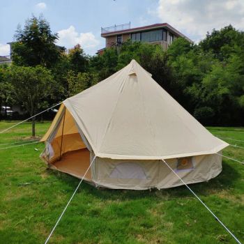 White Canvas Camping Polyester Bell Glamping Mongolian Yurt Tent Outdoor 10 Person - Skylark Network Co., Ltd. - China