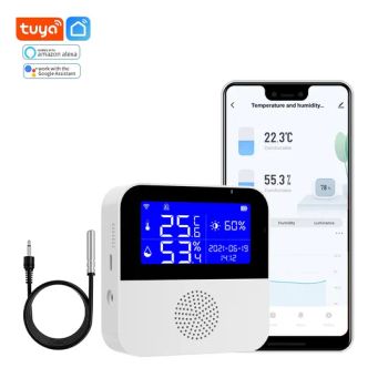 Backlit Screen WiFi Temperature Humidity Monitor Digital Thermometer Hygrometer with Light Intensity Detection - Shenzhen LDA Technology Co., Ltd. - China