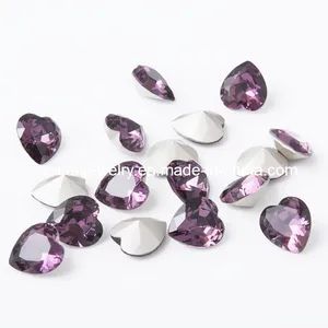 Amethyst Stone Heart Crystal Jewelry Accessories for Wedding MOQ 500PCS Shape Heart Origin China Trademark THYX Material - Qinhuangdao Priem Trading Co., Ltd - China