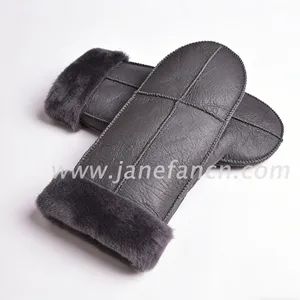 Men's Winter Warm Customized Genuine Patch Sheepskin Mittens Gloves - Shijiazhuang Janefan Import and Export Trade Co., Ltd. - China