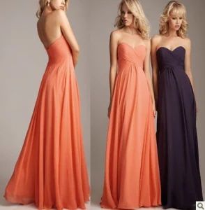Strapless Bridesmaid Dresses Coral Purple Chiffon Formal Gown E13427 - Suzhou Leader Apparel Co., Ltd. - China