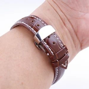 4 Colors 14mm 16mm 18mm 20mm 22mm 24mm Watch Bands Leather Watch Strap High Quality Genuine Leather Strap - Guangzhou Wangjia Leatherware Co., Ltd. - China