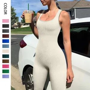 Women Amazon Hot Sale Seamless Shaping Yoga Bodysuit Sports Wear One-Piece Legging - Yiwu Dong Heng Knitting Co., Ltd. - China