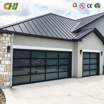 Chi Premium Black Frame Glass Garage Door WiFi Enabled for Smart Home Automatic Garage Door - SUZHOU SHUNCHI HARDWARE CO.,LTD. - China