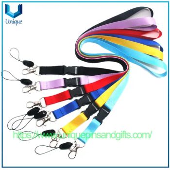 Wholesale Custom Color Logo Lanyards Nylon Phone Lanyards Silk-Screened Polyester Webbing ID Badge Lanyards - Dongguan Unique Pins & Gifts Co., Ltd. - China