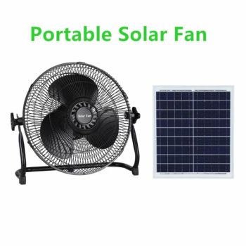 Solar Power Charging Strong Wind 12 Inches Round Style Fan AC/DC Rechargeable Solar Fan for Camping - Season Tech Limited - China