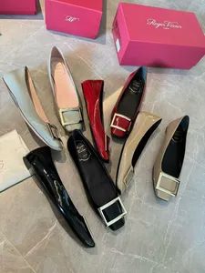 RV Via Square Buckle High Heels, Available Black, Red, Patent Leather a Metal Square Buckle Strappy Shoes High Heels Women's Sandals - Putian Qiangju Department Store - China