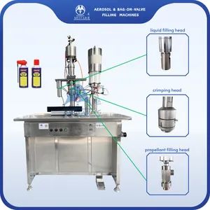 Supply 3-in-1 Semi-Auto Aerosol Filling Machine Warranty Period 1 Year Filling Material Liquid Automation Level - Yangzhou Meida Filling Machinery Co., Ltd. - China
