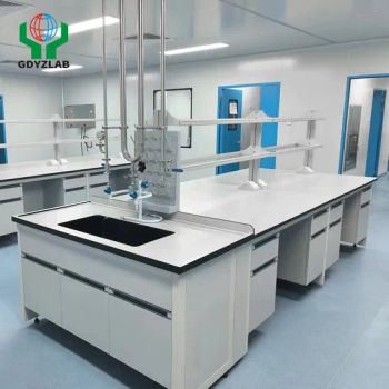 ISO 9001 Certificated Island Bench Lab Furniture Classroom Lab Tables with Rack Shelf - Guangdong Yizhou Laboratory Equipment Co., Ltd. - China