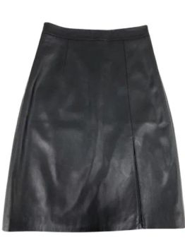 Genuine Leather Lamb Slit Solid Color Straight Wrap Lady Skirt on Spring/Autumn - Hangzhou Transion Apparels Co., Ltd. - China