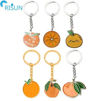 Manufacturer Customized Enamel Fruits Citrus Orange Tangerine Keychains Keyrings Custom Citrus Orange Tangerine Keyring Keychain - Shenzhen Risun Trading Co., Ltd. - China
