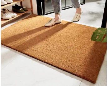 Outdoor Entrance Unprinted Unpainted DIY Brown Tan Bulk Blank Plain PVC Coir Fiber Coconut Coco Door Mats Mate Doormats - Foshan Delong Carpet Co., Ltd. - China