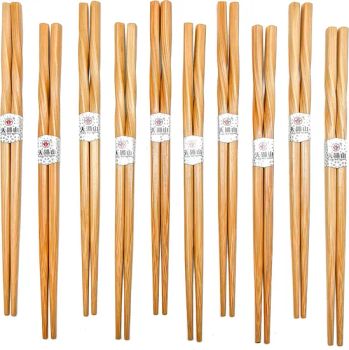 Bamboo Chopsticks Reusable Twisted Natural Wooden 9.06 Inch 23cm Lightweight - Yunnan Hanyang Bamboo Crafts Co., Ltd. - China