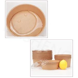 Manufacture Customized Design Kraft Food Containers Wholesale Eco-Friendly Kraft 750ml Disposable Paper Soup Salad Bowl with Lid - Taizhou Jiashun Commodity Co., Ltd. - China