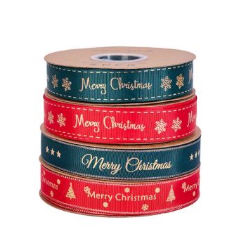 Christmas Ribbons Polyester Satin Ribbon Holiday Gift Wrapping Ribbon with Marry Christmas Pattern - Kingswick Technology Group Limited - China
