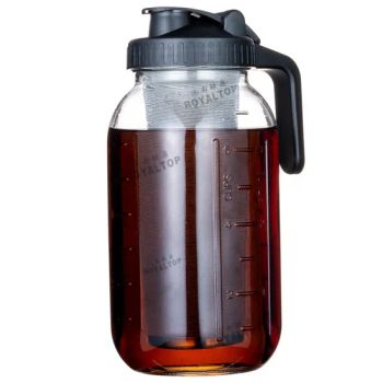 Wholesale 2000ml Glass Mason Bottle Cold Brew Coffee Maker with 304 Stainless Steel Filter Iced Coffee Dispenser Handle Scale - JINAN ROYALTOP IMP&EXP CO., LTD. - China
