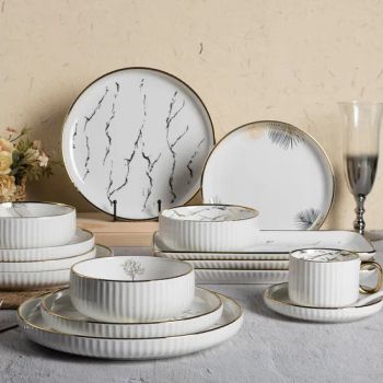 New Products Gold Luxury Ceramic Dinner Plate Sets Porcelain Dinnerware Ceramic Tableware - Changsha Happy Go Products Developing Co., Ltd. - China
