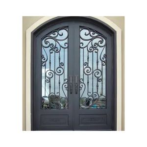 Wrought Iron Window and Door Built in Oven Double Door French Metal Doors with Glass Exterior Wrought Iron Window and Door - Shenzhen Ace Architectural Products Co., Limited - China
