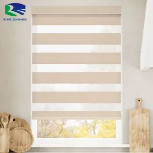 Smart Curtain Blinds Window Zebra Roller Blinds Style Modern Origin China Length 8meter Model NO. RCR1 Trademark - Shouguang Runchen Environmental Protection Technology Co., Ltd. - China