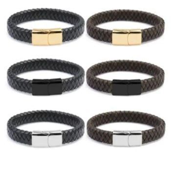 Wholesale Fashion Genuine Braided Leather Bracelets Bangles with Magnetic Clasp Bracelets - Jinjiang Jiayi Supply Chain Management Co., Ltd. - China
