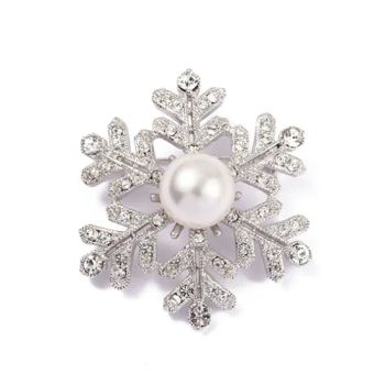 Wholesale Rose Gold Rhinestone Crystal Pearl Flower Brooches Jewelry High End Silk Scarf Buckle Brooch Corsage Pin for Women - Phoenix Flame Holdings Limited - China