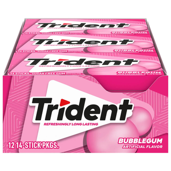 Trident Bubble Gum 12 Ct 14 Sticks Each Tray from Njang Investments Limited Trident Bubble Gum 12 Ct 14 Sticks Each Tray - Njang Investments Limited - Kenya