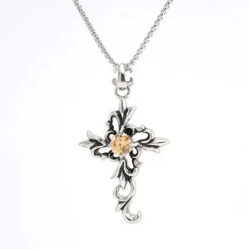 Hot Gothic Retro Jesus Religion Metal Cross Diamond Pendant in Titanium Stainless Steel Mens Fashion Jewelry Necklaces - Dongguan Hongsheng Craft Gifts Co., Ltd. - China