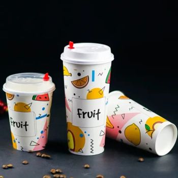500ml700ml1000ml Custom Logo Tea Cup Design Single Wall Paper Cup Plastic Coffee Paper Cup - Foshan Diansi Environmental and Technology Co. , Ltd - China